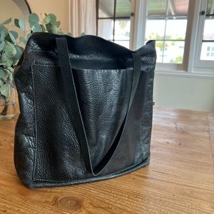Madewell Black Leather tote